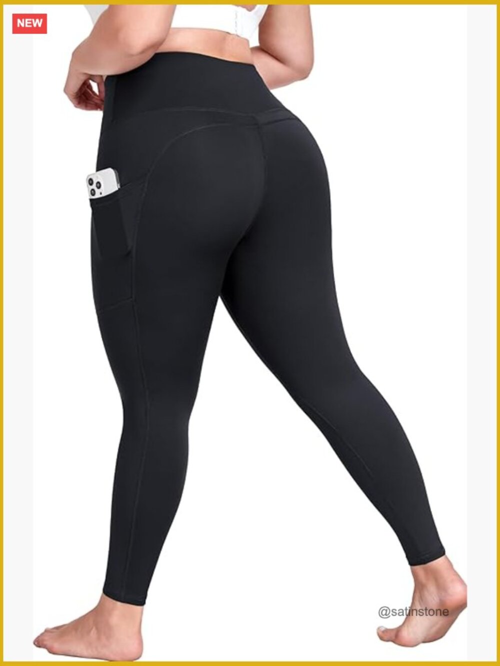 Plus Size Yoga Pants with Pockets High Waisted Tummy Control Workout Leggings